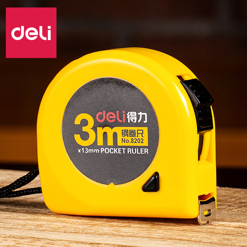 Deli 8202 steel tape measure 3 meters tool measurement drawing ruler tape measure woodworking engineering measurement meter ruler scale