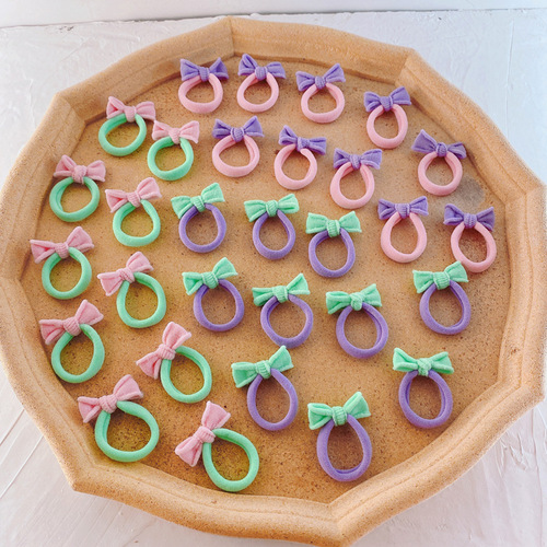 New children's hand-tied butterfly knot hair clip hair accessories, non-damaging, color-matched elastic bands, high elasticity seamless, girl's headband hair accessories