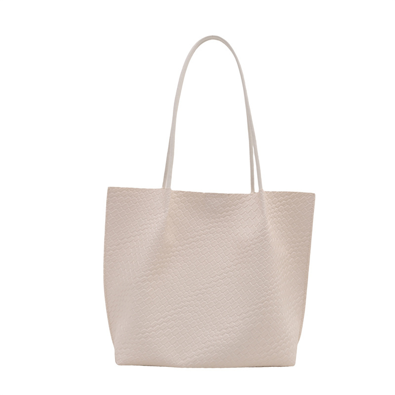 Relajación retro 2025 nueva moda tejida bolso Tote bolso casual para niños y madres bolso literario de un solo hombro para axila
