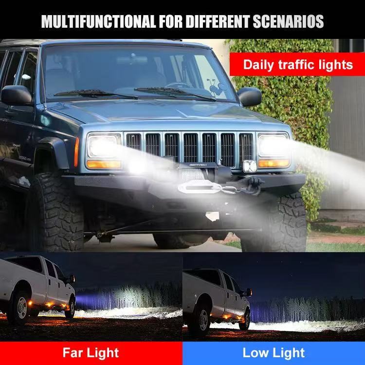 Cross-border Hot Selling 7inch Horn Square 5*7 Car LED Headlight Modification Accessories Super Bright High and Low Beam Integrated LED Car Lights