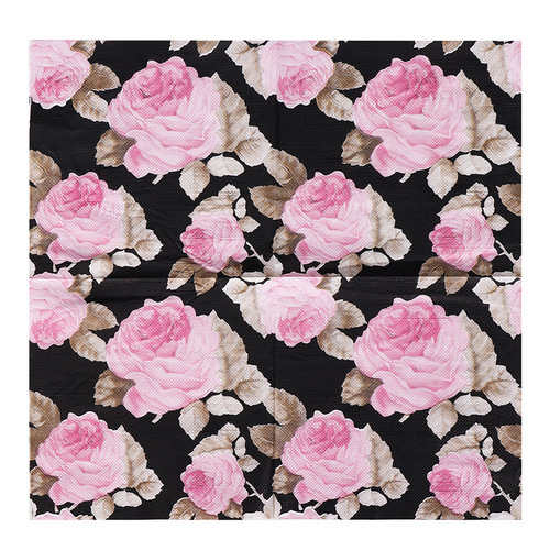 Factory new color rose printed napkins floral decorative placemats creative paper towels party wood pulp paper towels