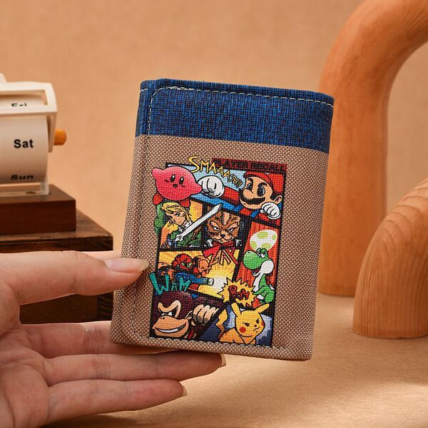 Super Mario Wallet Men's Leather Vertical Style Fashion Trend…