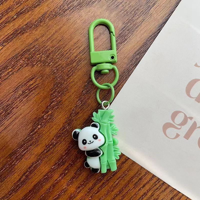 Caricatura panda bambú llavero auriculares accesorios colgantes accesorios para niñas DIY pareja amigos pequeños regalos