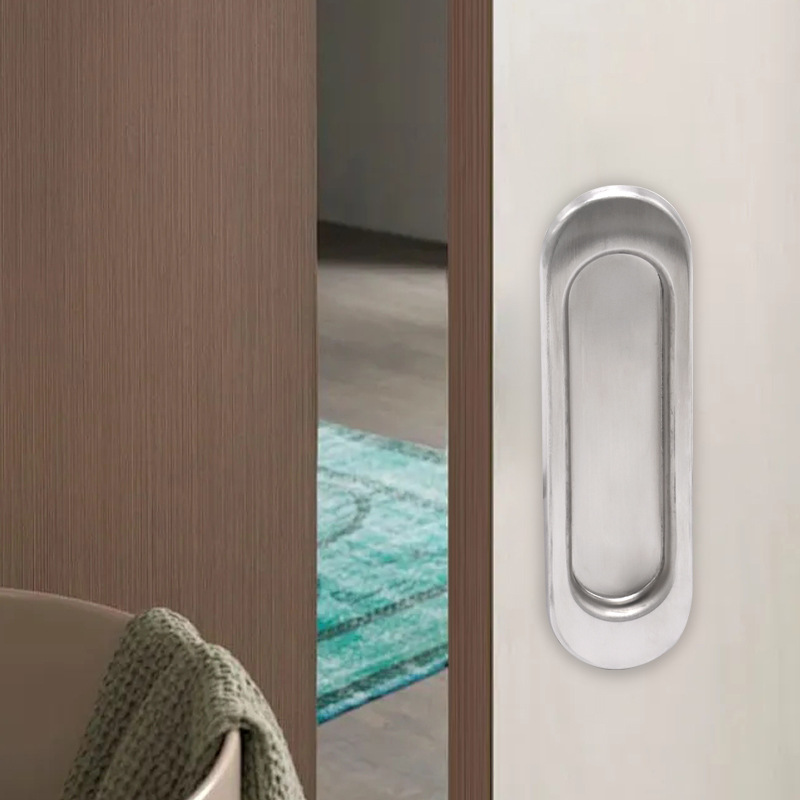304 acero inoxidable redondo oscuro mango puerta corredera cerradura gancho cerradura de puerta corredera de balcón de cocina cerradura de puerta corredera incrustada