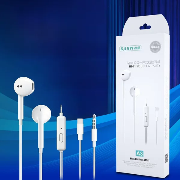 Wholesale In-Ear Headphones Suitable for Huawei Xiaomi Mobile Phone 3.5 Interface Type-C Digital Version Wired Headphones