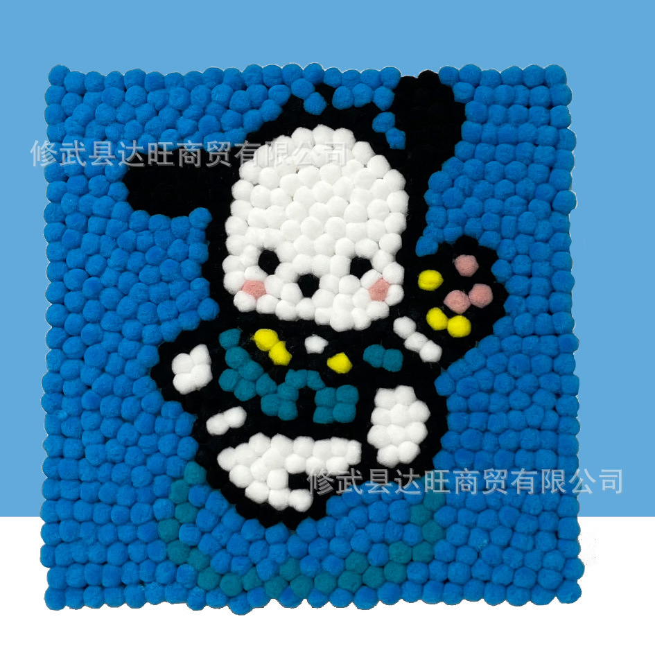 MQH20-052 / 20*20cm (wooden frame + canvas + hair ball + tweezers)