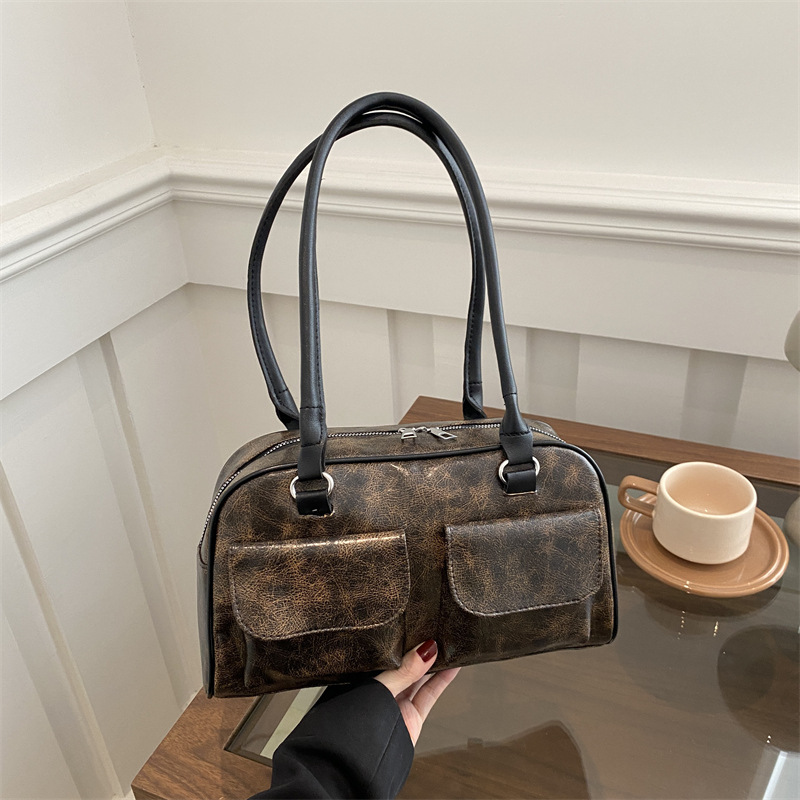 Bolso de brazo retro para mujeres 2024 nuevo invierno de moda simple bolso de hombro de mano bolso de viaje de gran capacidad