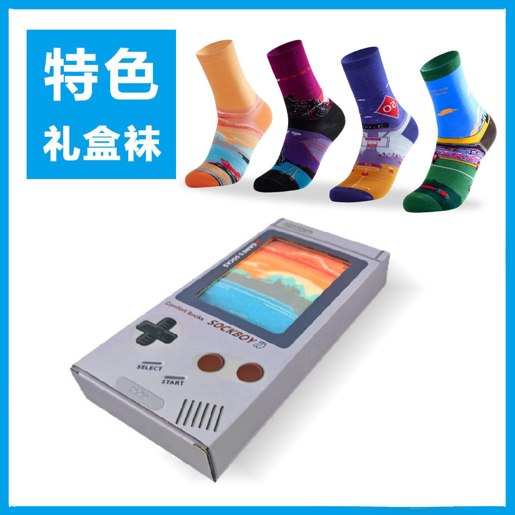 Caja de regalos de consola de juegos, calcetines para hombres y mujeres, festivales, calcetines transpirables, retro, productos transfronterizos, TEMU
