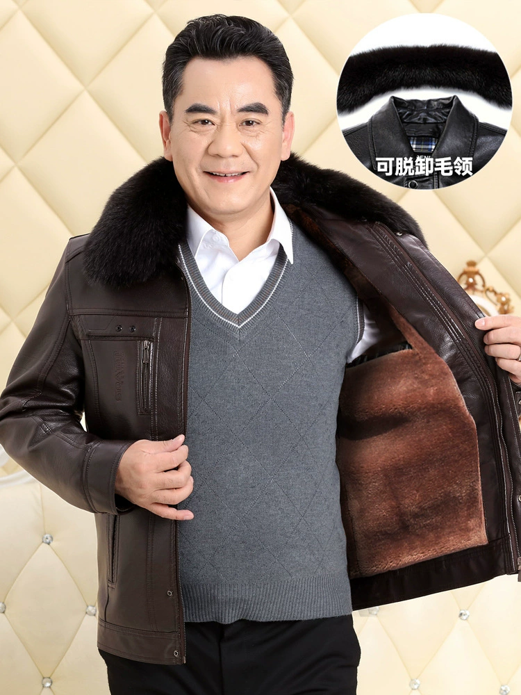 Demi-season warm removable jacket, for middle age