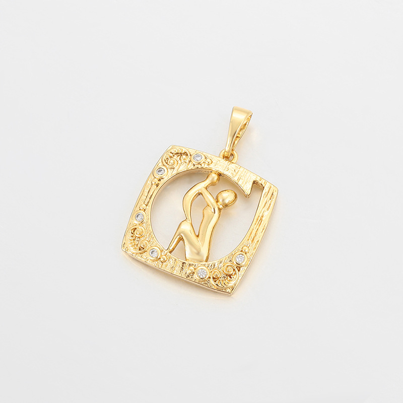 Xuping geometría cuadrada hueco diseño colgante del Día de la Madre paneado transfronterizo de 14k color simple artículos de personalidad para mujeres