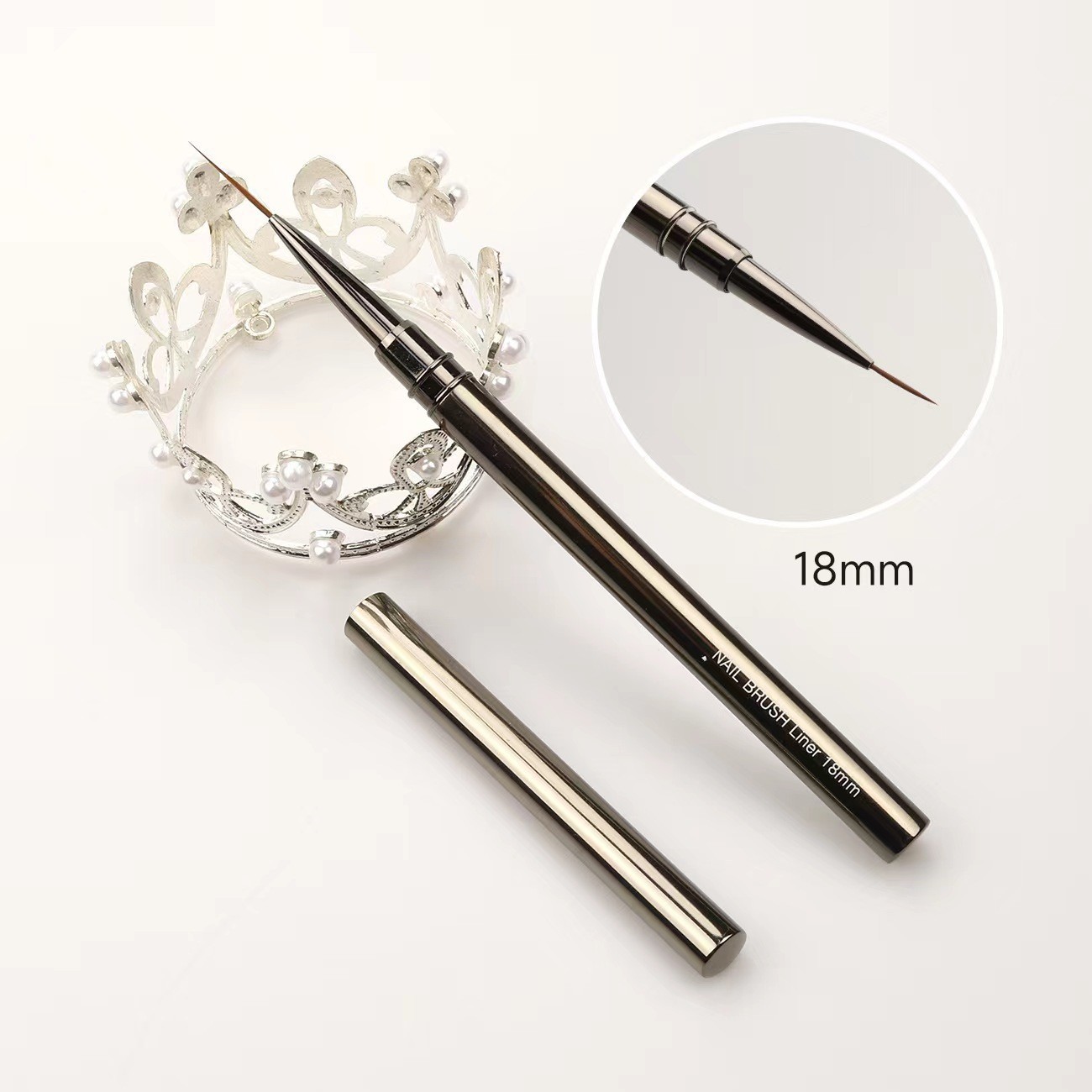 Pluma de uñas transfronteriza traje de pincel de dibujo varilla de metal con tapa pluma de dibujo ultrafino pluma de pintura suministro directo de fábrica al por mayor