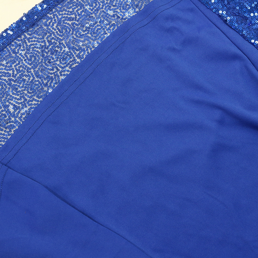 Damen Paillettenkleid Mit Einem Schulterträger Und Beinschlitz_voghion.com