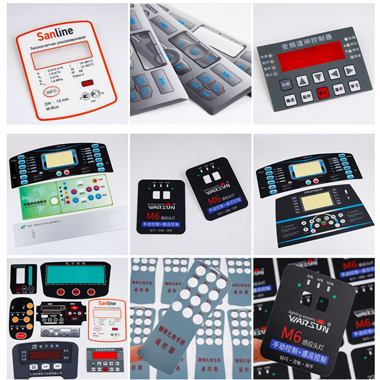 PVC薄膜面板贴膜 按键鼓包控制面板 PET仪表仪器PVC薄膜面板贴膜