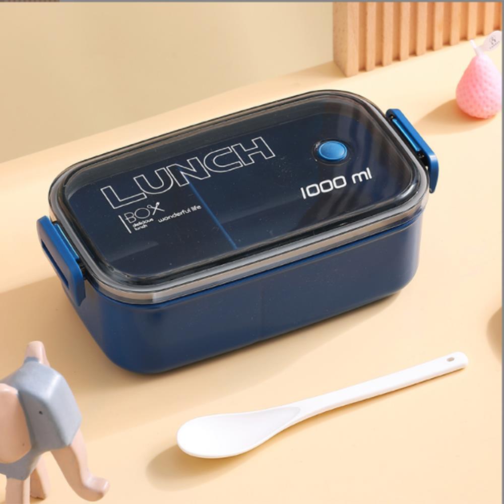 Nueva caja de almuerzo de plástico de una sola capa compartimiento empleado de oficina caja de almuerzo de estudiante de gran capacidad horno de microondas caja de almuerzo de calefacción