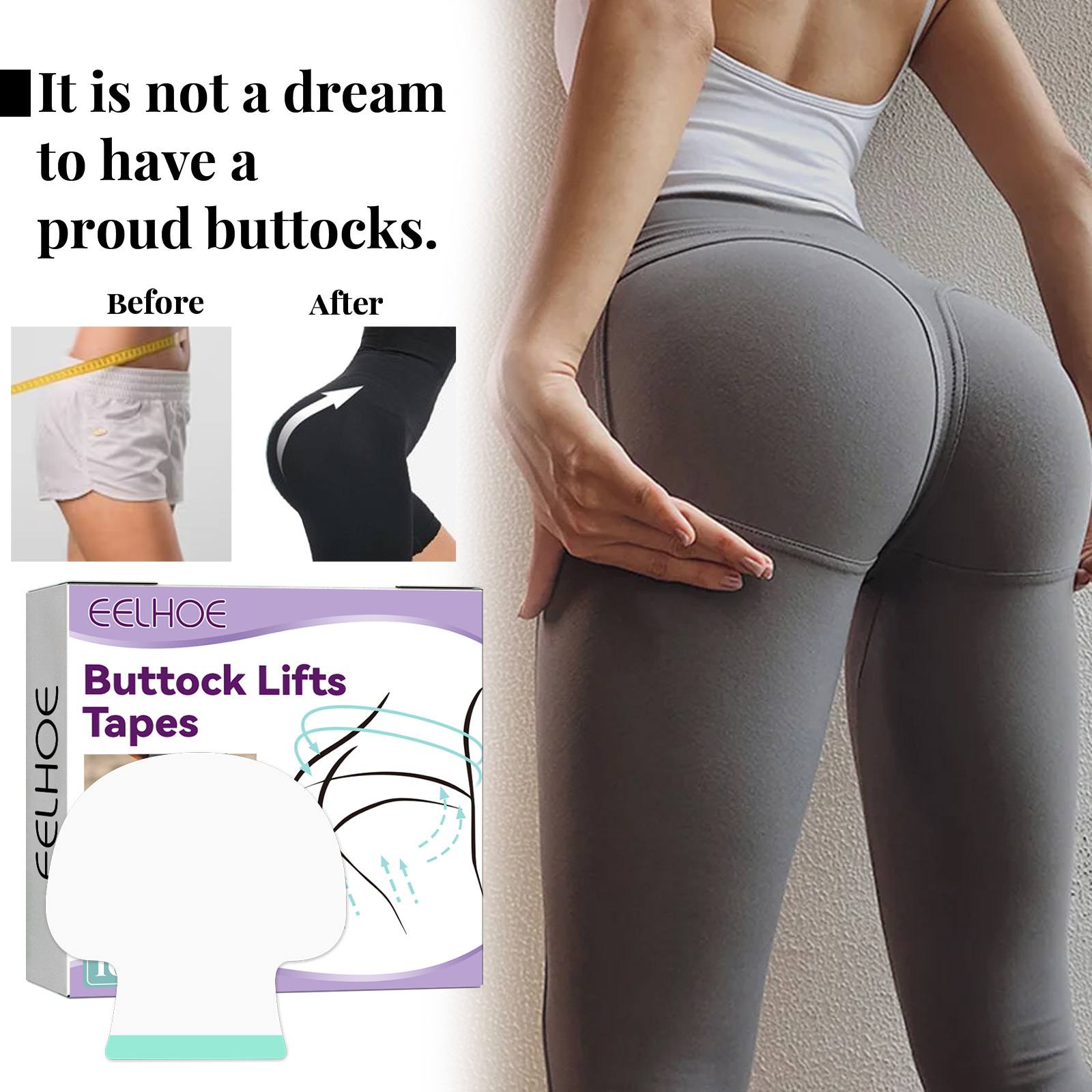 plaster liftingujący pośladki eelhoe, unoszący i piękny pośladki, pośladki brzoskwiniowe, podkreślający sylwetkę, plaster modelujący i podnoszący pośladki_voghion.com