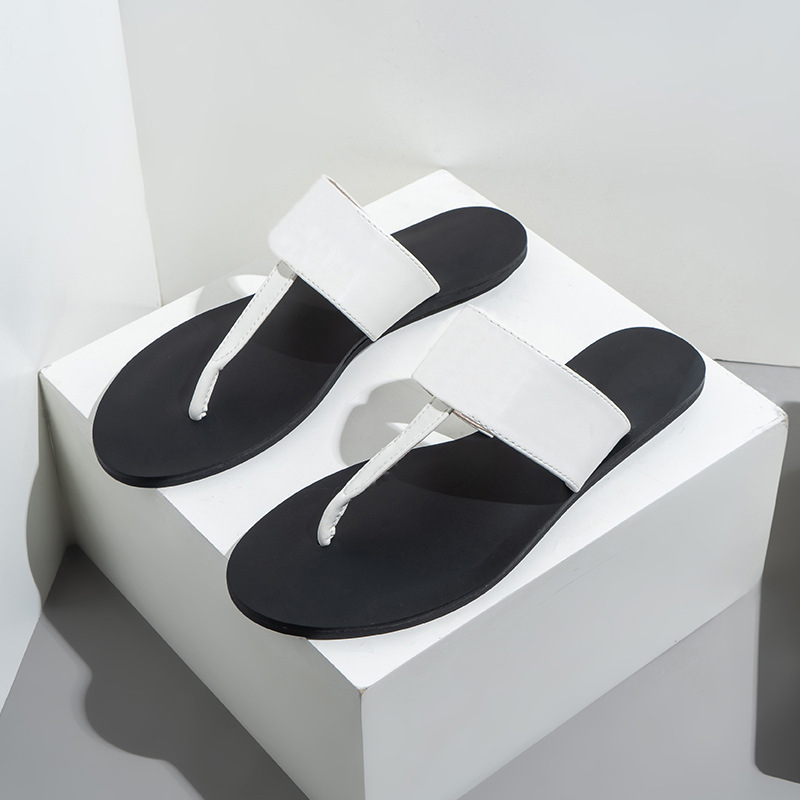 Women's Herringbone Flat Sandals Designer Style Summer Slides_voghion.com