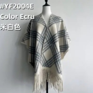 2026 New Style Ink Painting Imitation Cashmere Tassel Cape Autumn and Winter Versatile Thickened Warm Scarf Shawl Winter