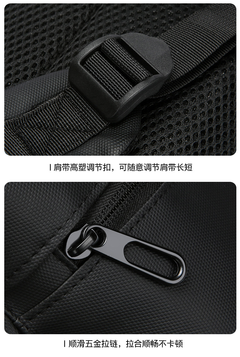 Cross-border simple and large-capacity backpack for men, high-end and stylish college student schoolbag, fashionable and casual business travel backpack undefined