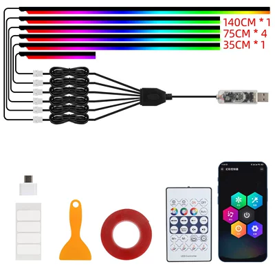 acrylic USB car atmosphere light – Other lights - 3-controls-app-remote-control-140cm175cm435cm1-drag-six