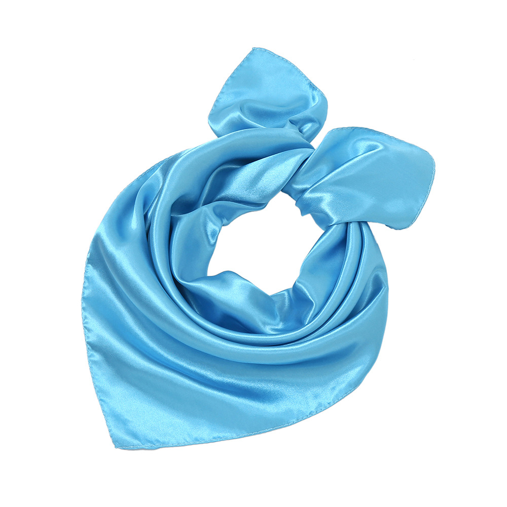 Women's Fashion Solid Color Satin Sewing Silk Scarves display picture 11