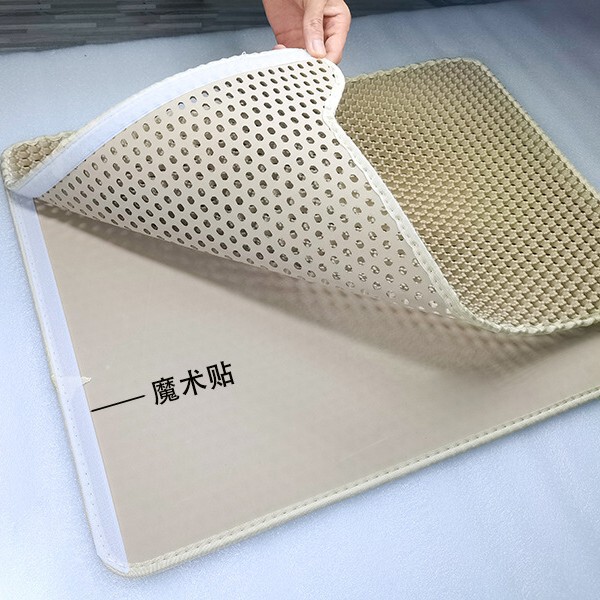 跨境新款双边魔术贴猫砂垫超大双层过滤防带出防外溅控砂垫子|undefined