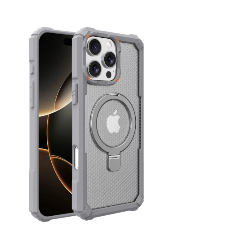 iPhone17 半透過性磁気ホルダー携帯電話ケース Apple 16promax 肌の感触つや消し落下防止保護カバーに適しています。|undefined