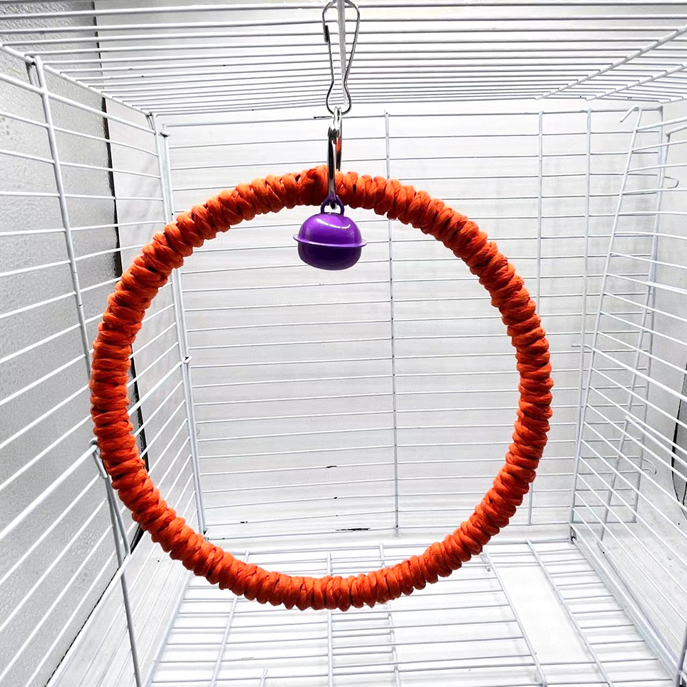 Nuevo estilo transfronterizo tema de Halloween juguete de pájaro columpio de pájaro colgante de anillo de pájaro juguete de decoración de jaula de pájaro accesorios