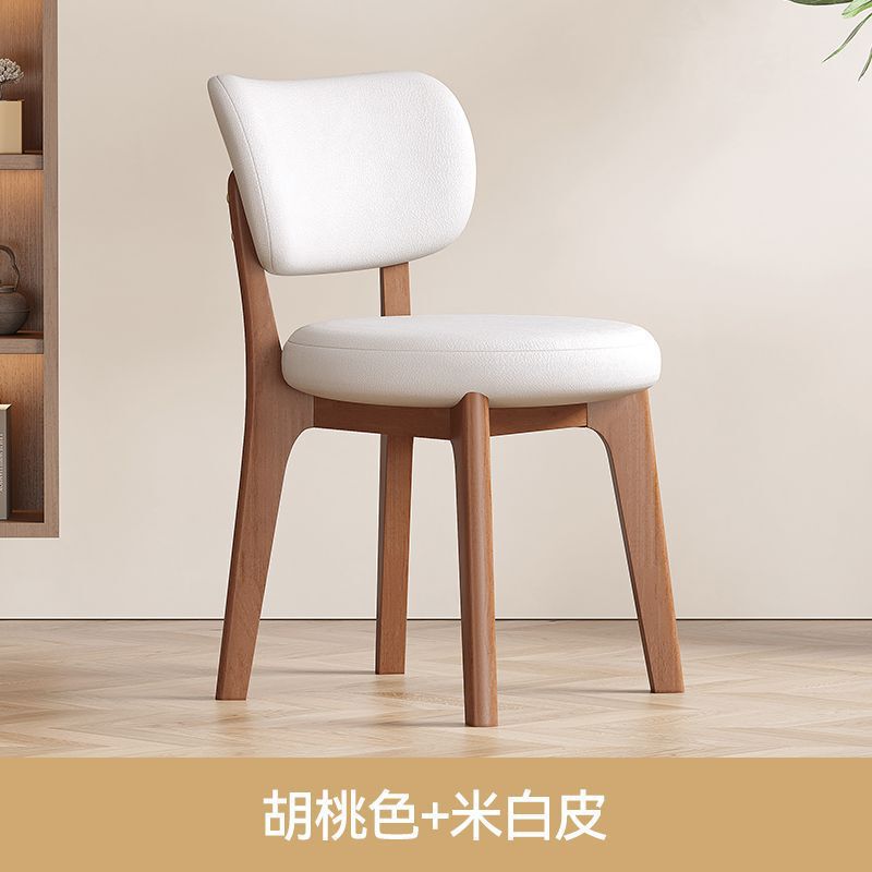北欧スタイルの無垢材のダイニングチェア、家庭用、小さなアパート、シンプル、軽い高級ホテルのレストランの背もたれ椅子、化粧スツール|undefined