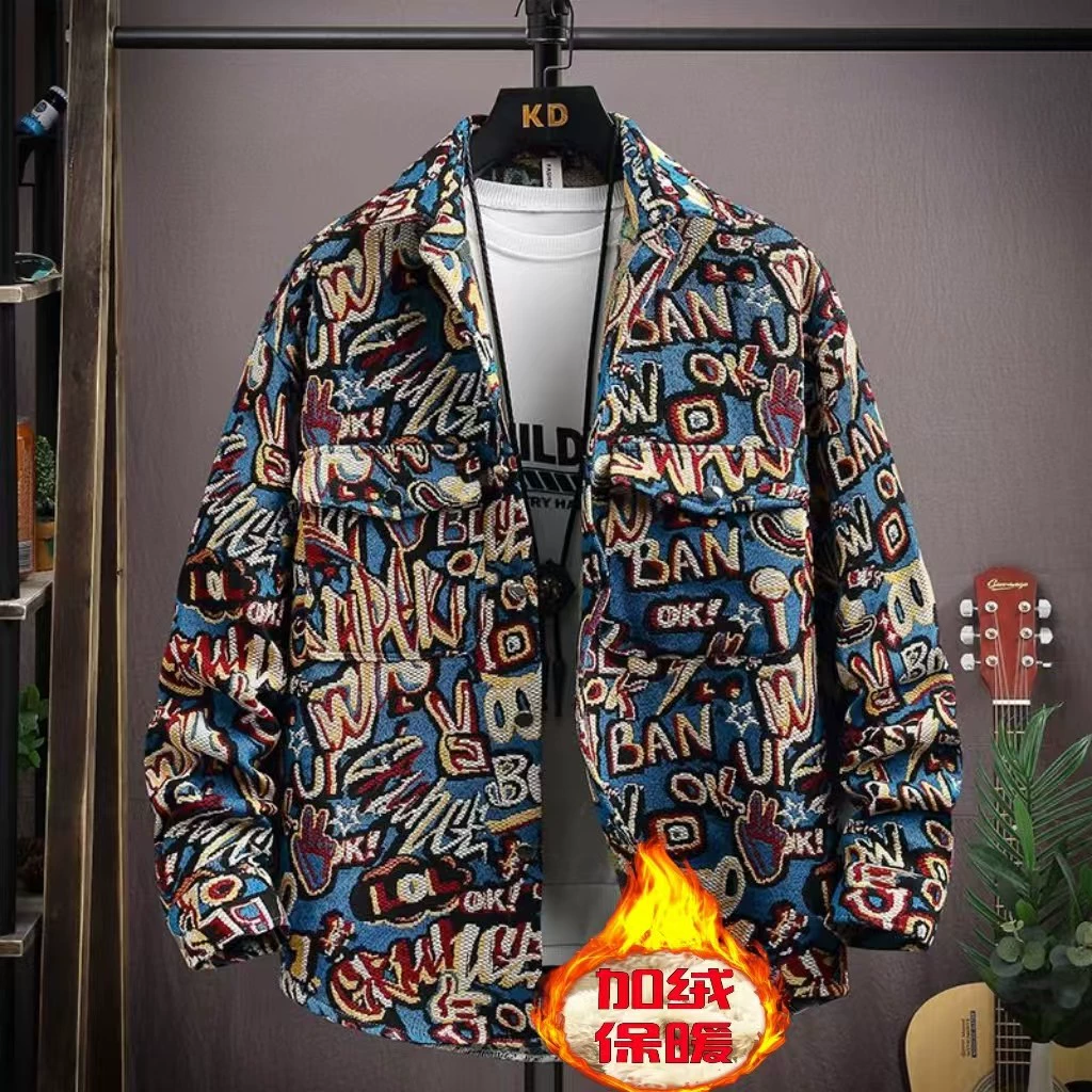 Spring retro ethnic shirt, jacket, ethnic style, increased thickness, oversize