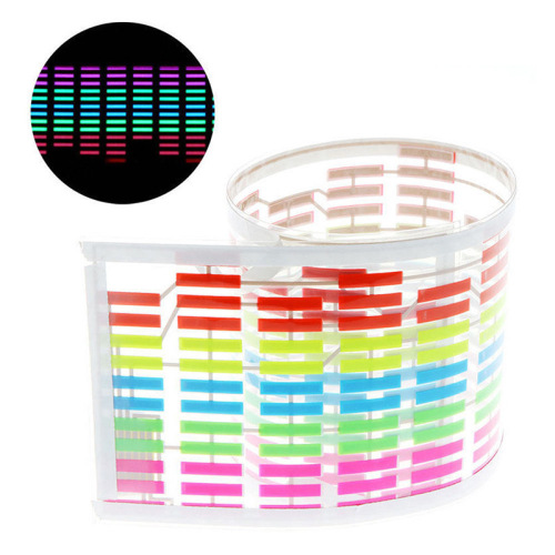 Car LED Music Rhythm Light Audio Light LED Voice Control Light Beats with Music Car Glass Decorative Light