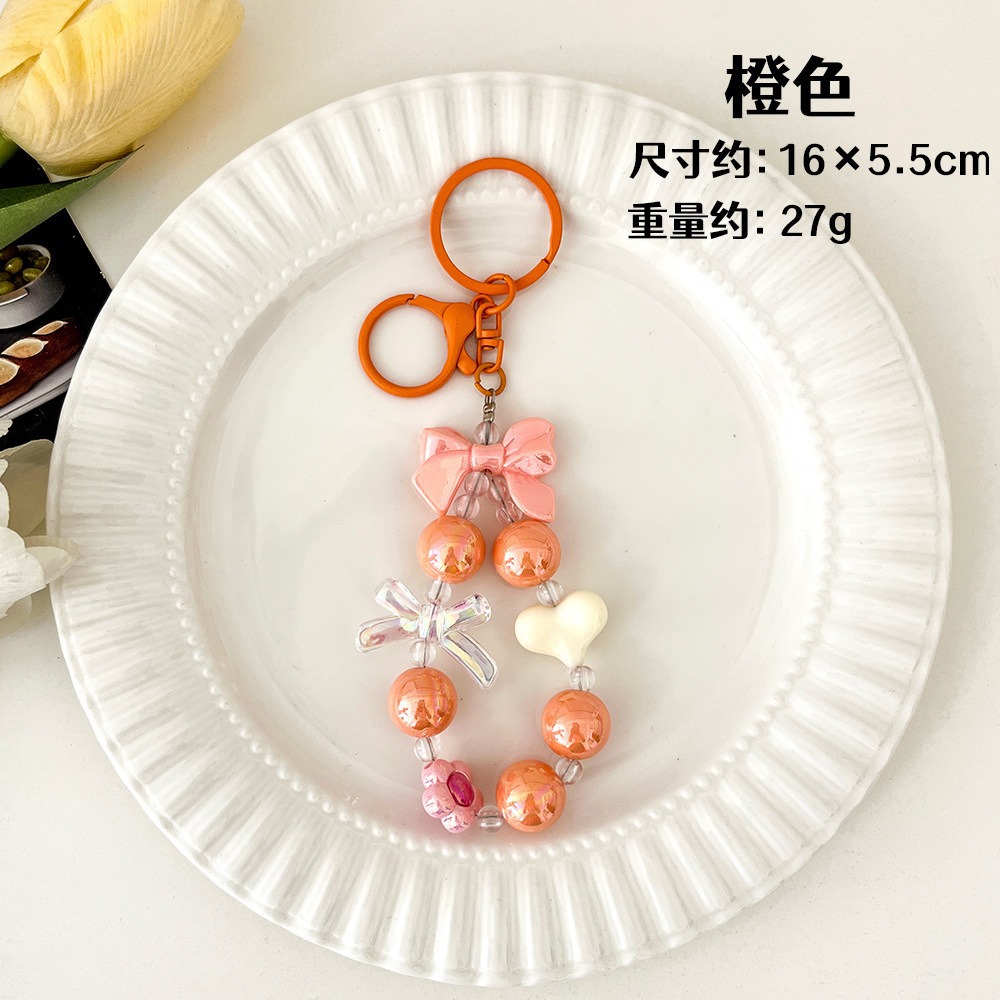 Arco de cuentas colgante llavero colgante decoración estrella de cinco puntas colgante caso de teléfono móvil colgante bolso de mujer colgante red