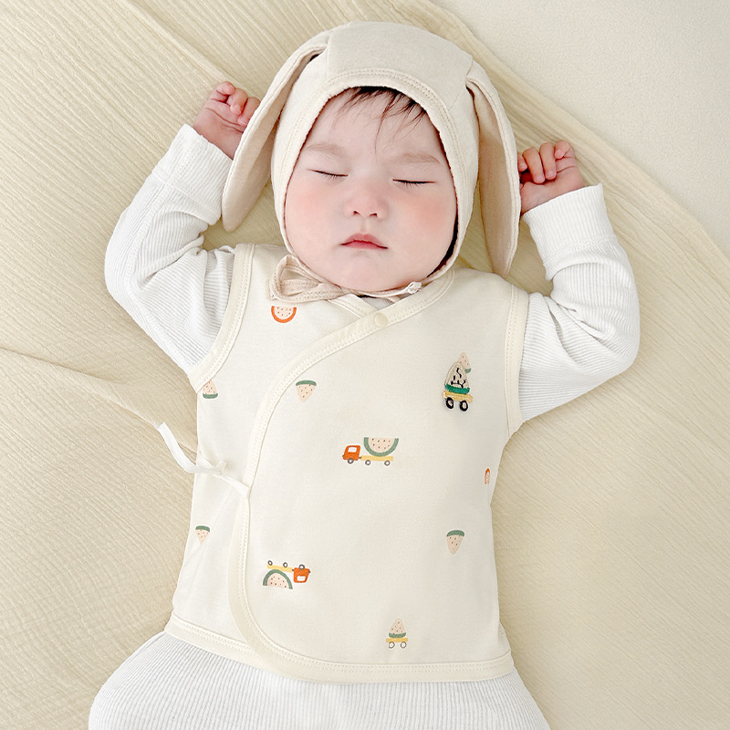Chaleco de bebé primavera, otoño, invierno, algodón puro recién nacido, calentamiento, principios de otoño, ropa exterior para niños, niñas y niños, chaleco de hombro para bebés image 10