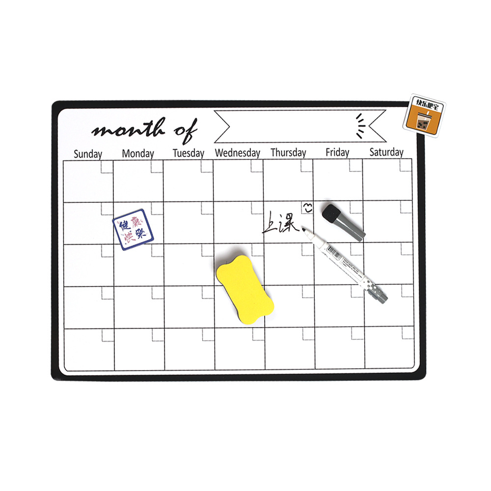 Notas Magnéticas Borrables para Nevera, Horario Mensual, en Inglés, Juego para Organización, Transfronterizo image 4