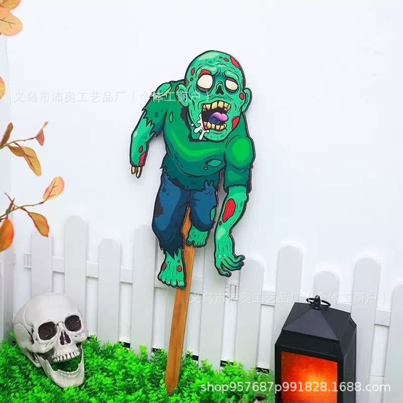 国境を越えた新しいハロウィーンの庭の挿し木植物対ゾンビ漫画の装飾クリエイティブハロウィーン|undefined