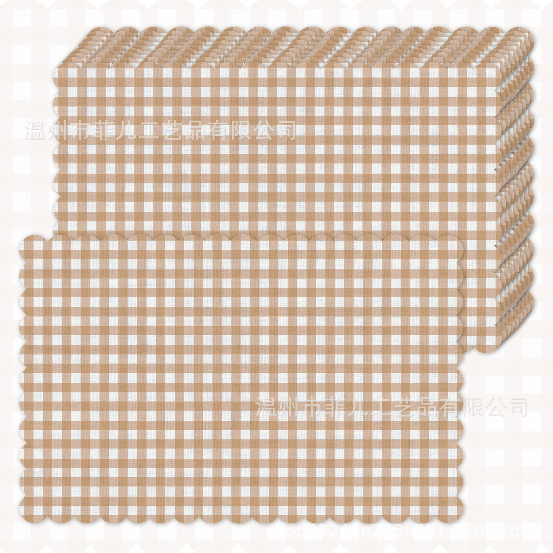 CA078 Коричневые кружевные салфетки специальной формы для декора вечеринок, бумажная посуда, коричневые клетчатые декоративные одноразовые салфетки