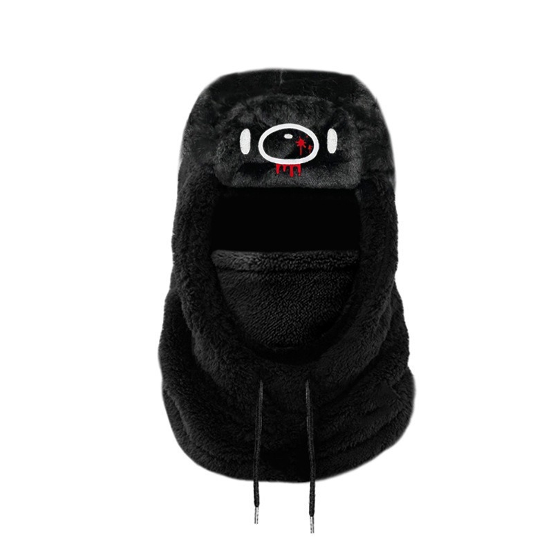 Otoño y invierno de peluche caliente protector de orejas gorra de cuello gruesa máscara de esquí y bicicleta para hombres y mujeres a prueba de viento al por mayor
