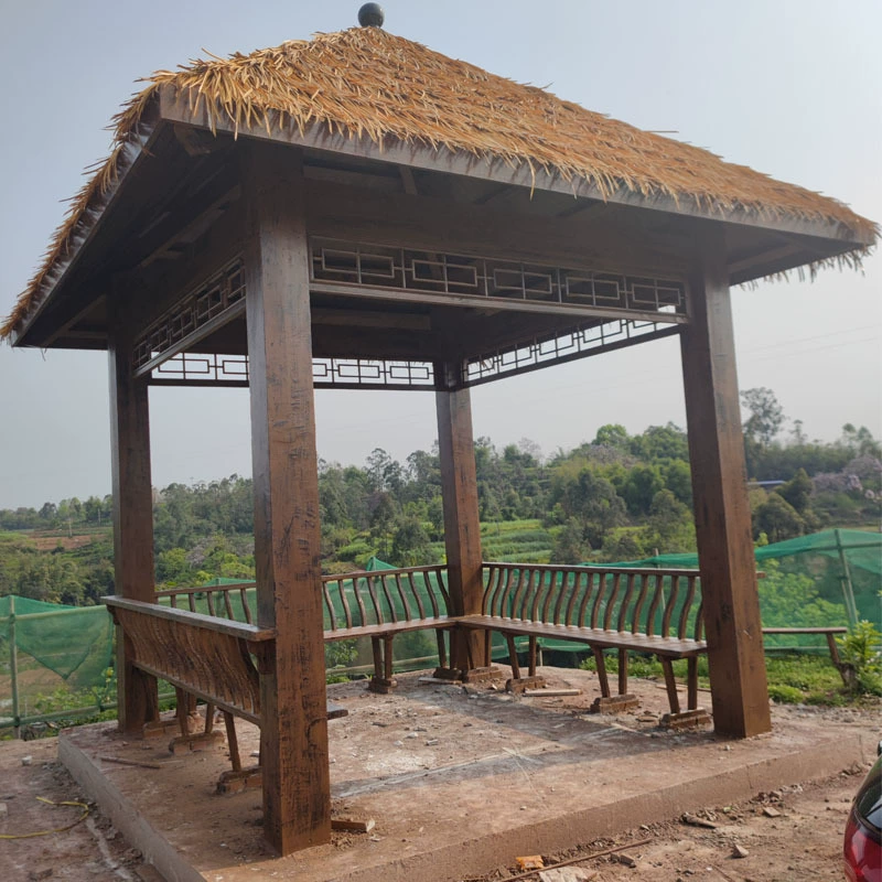 Бетонная беседка из массива дерева Променад старинный павильон садовый пейзаж