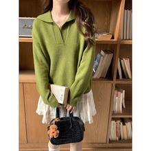 3th Morning 质感主义 兔毛羊毛混纺polo领针织衫毛衣ZY3578