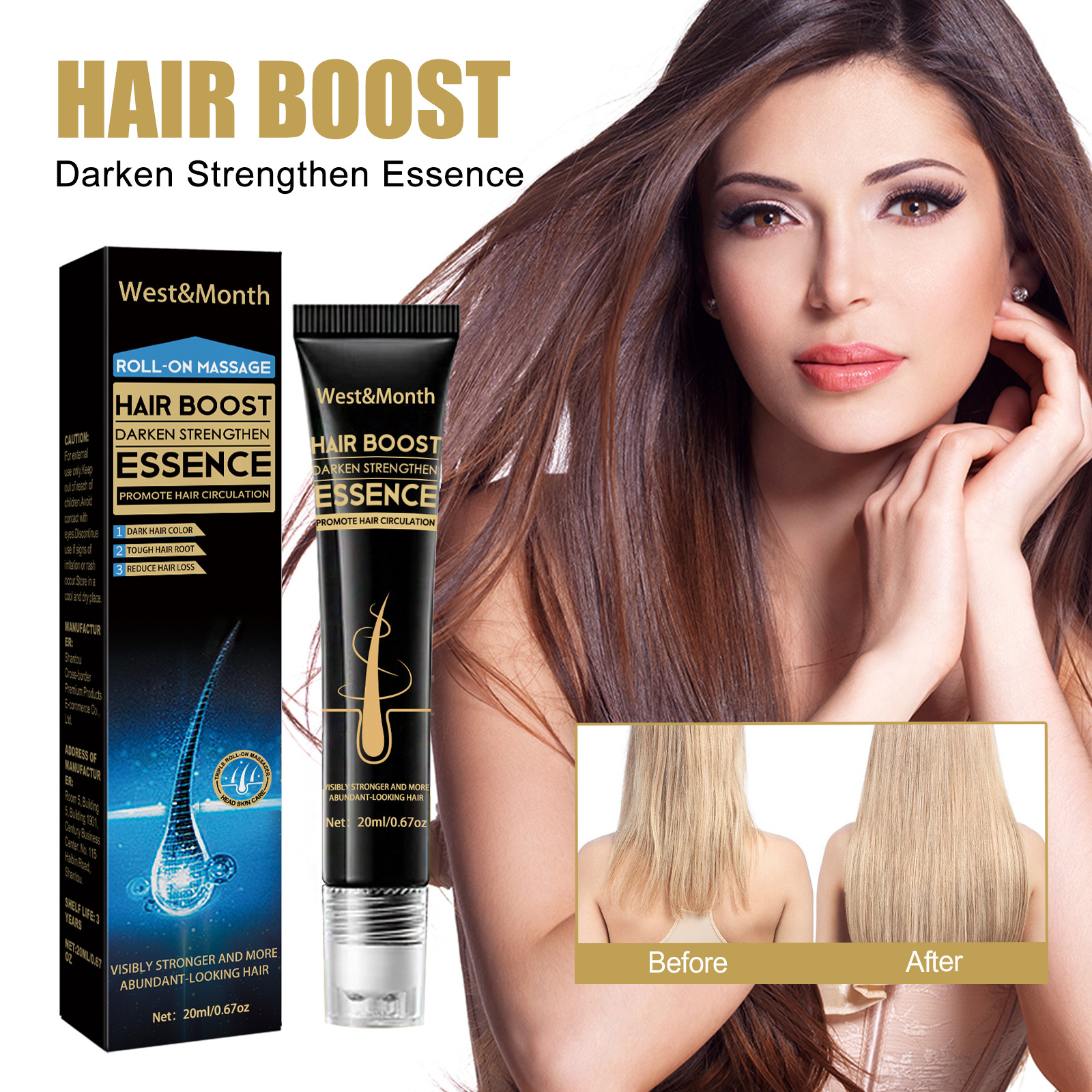 Le massage du cuir chevelu dense West&Month hydrate les racines Boule de soin des cheveux épaisse, douce et lisse_voghion.com