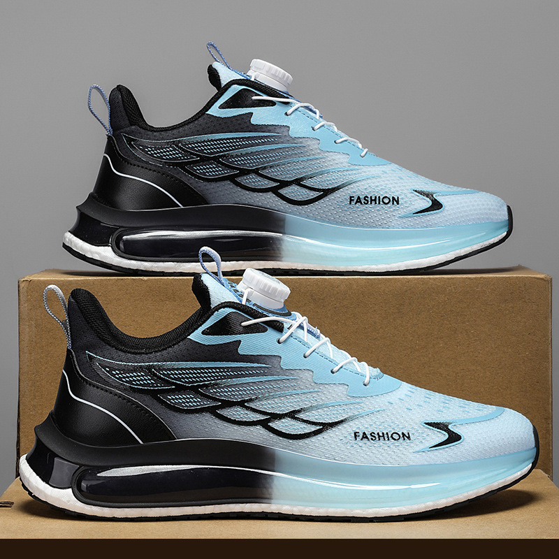 Sports Shoes for Men, New Spring and Autumn Rotating Button Casual Shoes, Ice Silk Mesh Breathable Ultra-Light Shock-Absorbing Anti-Slip Running Shoes for Men