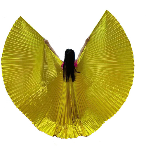 Dance Rhythm Adult Golden Translucent Eastern Dance Prop Costume Belly Dance Gold Wings Large Version