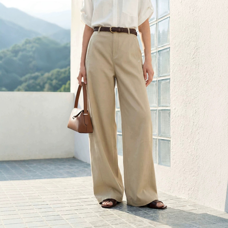 【Same Style as in Mall】Fashionable and Versatile Cotton-Feel Curved-Leg Pants Lyocell Slimming Versatile Commuter Women's Pants 1991 【Same Style as in Mall】Fashionable and Versatile Cotton-Feel Curved-Leg Pants Lyocell Slimming Versatile Commuter Women's Pants 1991