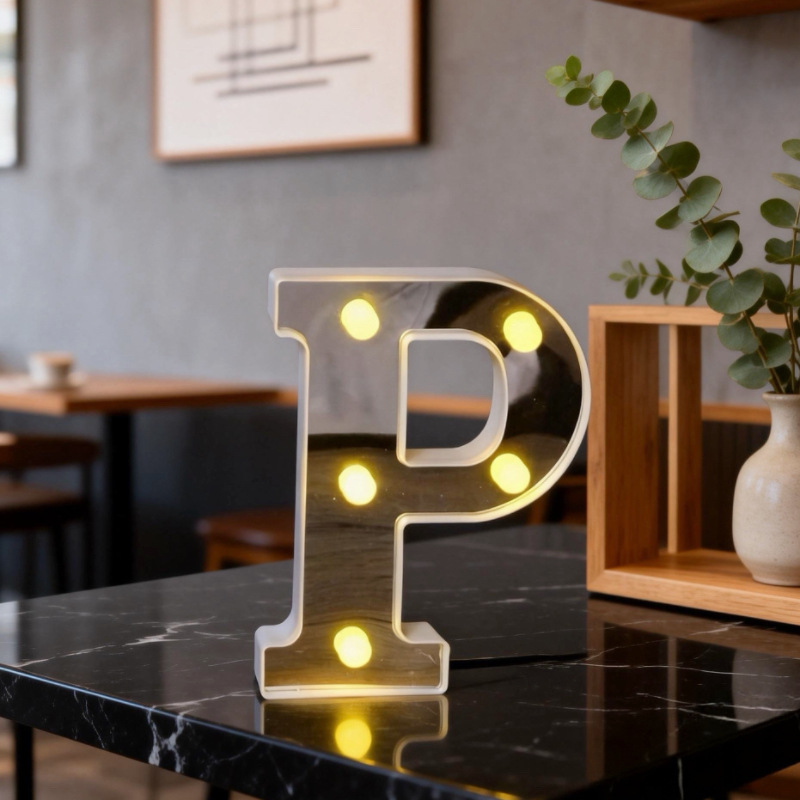 Lámpara LED Decorativa de Letras y Números de Plástico para Fiestas, Cumpleaños y Eventos image 61