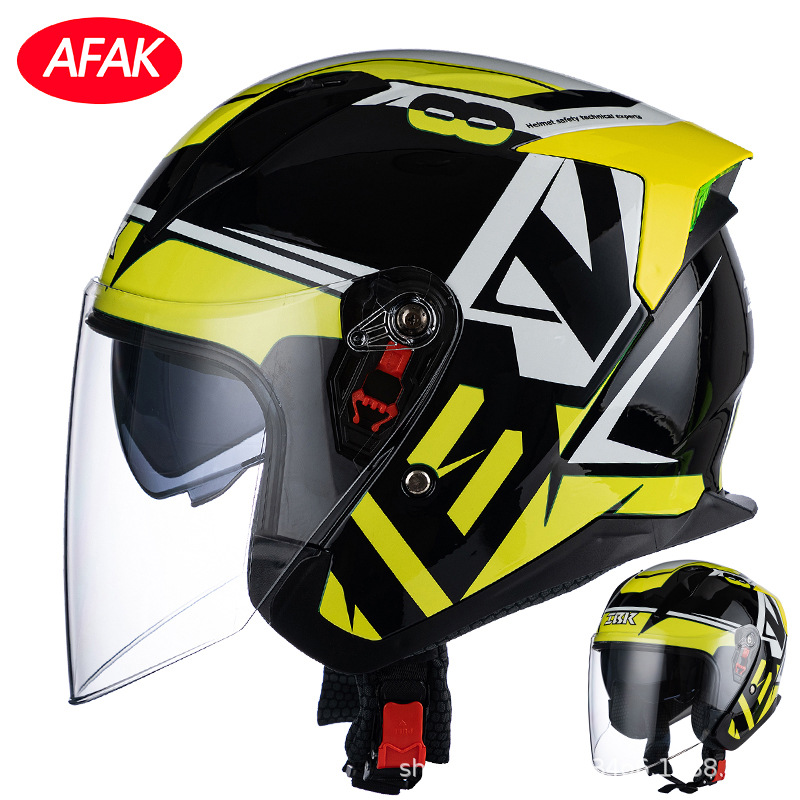 Fabricante 3C certificado motocicleta de doble cara espejo casco invierno hombres y mujeres motocicleta eléctrica casco de seguridad medio casco al por mayor