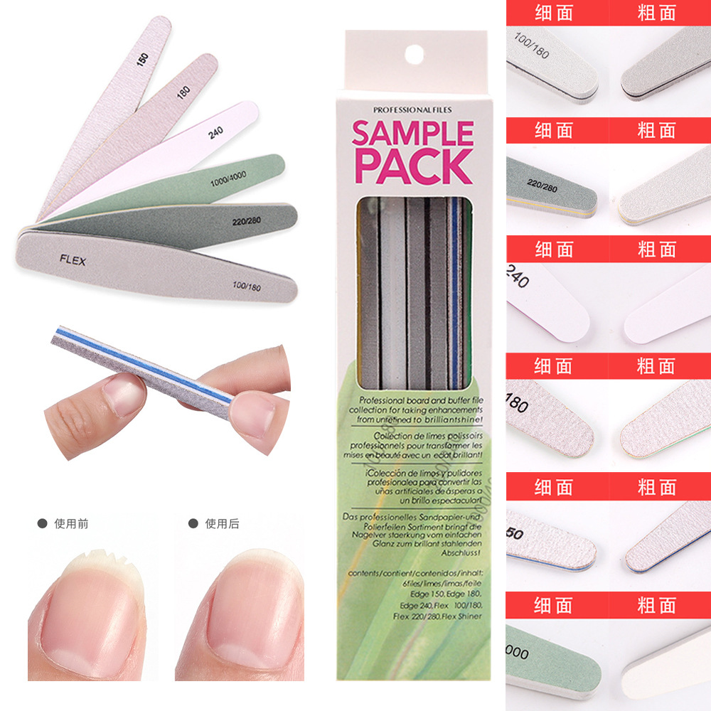 Herramientas de manicura archivo de uñas conjunto de tiras de polirimiento de barras de polirimiento de barras de polirimiento de barras de arena de reparación de forma de uñas de polirimiento