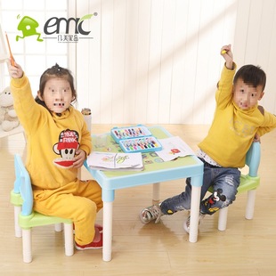 Wholesale 4 Small Tables Kindergarten Home Baby Table and Chair Set Kidsren Learning Building Blocks Eating Plastic Complete Set of Tables
