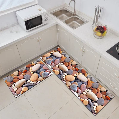 Floor Mats Kitchen Carpets | Avtomobil döşəmə paspasları - colored-stone-feet-40x-60cm-one-piece