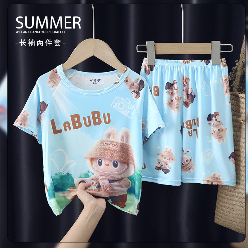 Jh-short set -127#coffee blue lala