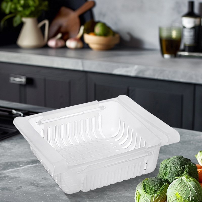 Caja de almacenamiento retráctil para refrigerador Lohas, cesta de almacenamiento para sala de estar, organizador de almacenamiento de huevos para el hogar, estante para refrigerador