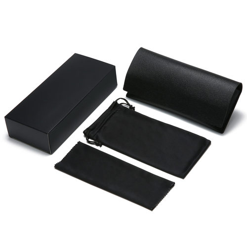 New Style Logo Multi-Color Sunglasses Box Leather Box Flat Sunglasses Case Soft Bag Set